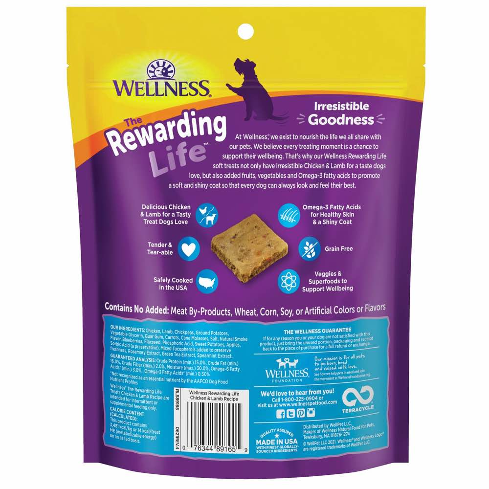 Wellness Rewarding Life (WellBites) Chicken & Lamb Grain Free Dog Treats 6oz