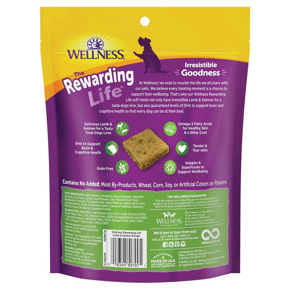 Wellness Rewarding Life (WellBites) Lamb & Salmon Grain Free Dog Treats 6oz