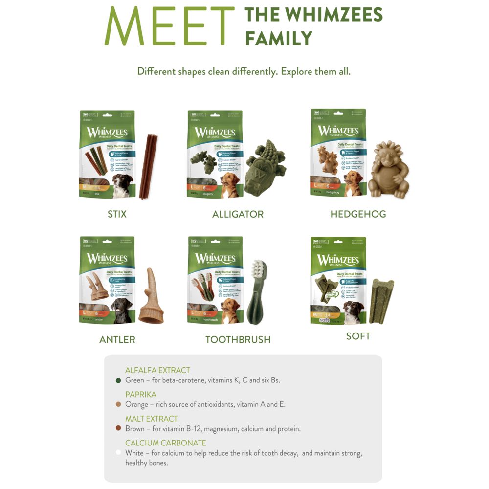 $12 OFF: Whimzees Variety Value Box Medium Grain-Free Dental Dog Treats 28pc