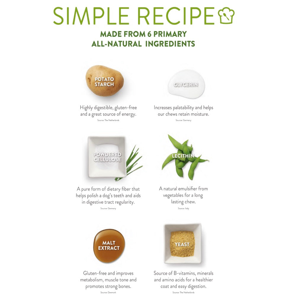 Whimzees Toothbrush Small Grain-Free Dental Dog Treats 24pcs