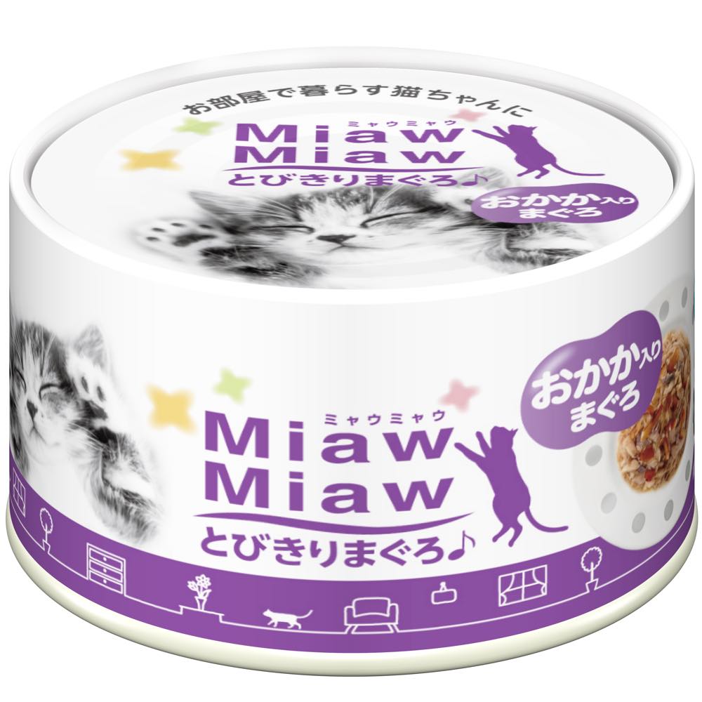 20% OFF: Aixia Miaw Miaw Tuna With Dried Bonito Canned Cat Food 60g
