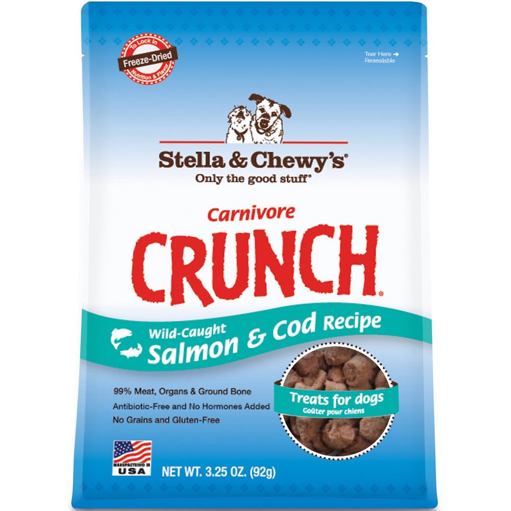 Stella & Chewy??s Carnivore Crunch Salmon & Cod Grain-Free Freeze-Dried Dog Treats 3.25oz