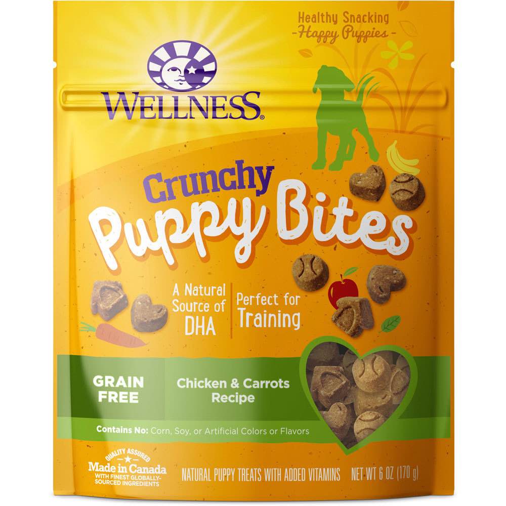 Wellness Crunchy Puppy Bites Chicken & Carrots Recipe Grain-Free Dog Treats 6oz