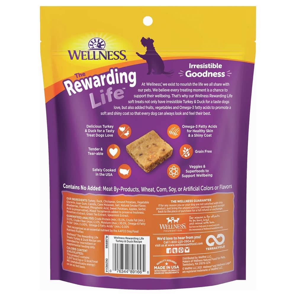 $5 OFF (Exp 11Jan26): Wellness Rewarding Life (Wellbites) Turkey & Duck Grain Free Dog Treats 6oz