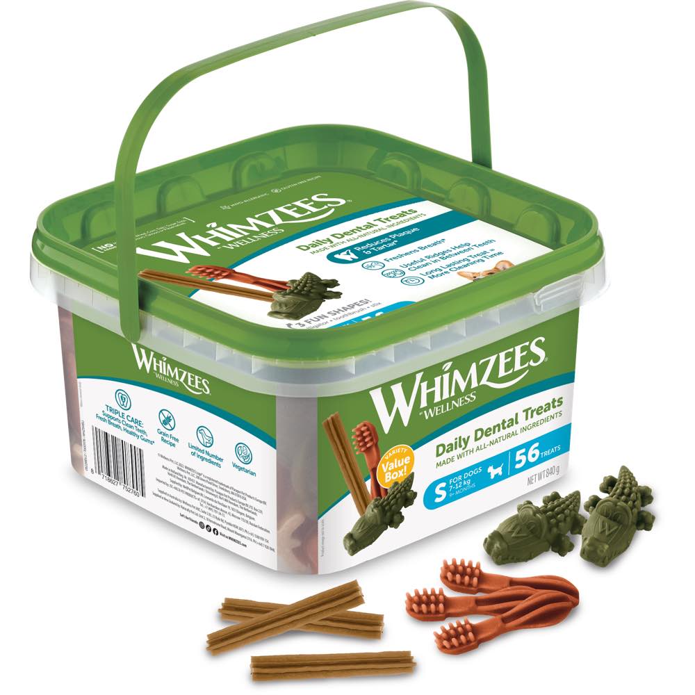 $12 OFF: Whimzees Variety Value Box Small Grain-Free Dental Dog Treats 56pc