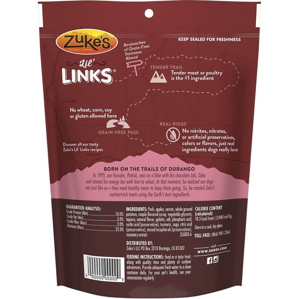Zuke's Lil?? Links Pork & Apple Grain Free Dog Treats 6oz